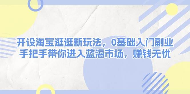 开设淘宝逛逛新玩法，0基础入门副业，手把手带你进入蓝海市场，赚钱无忧-策里行间