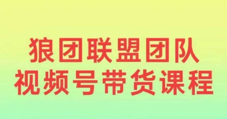 狼团联盟2024视频号带货，0基础小白快速入局视频号-策里行间
