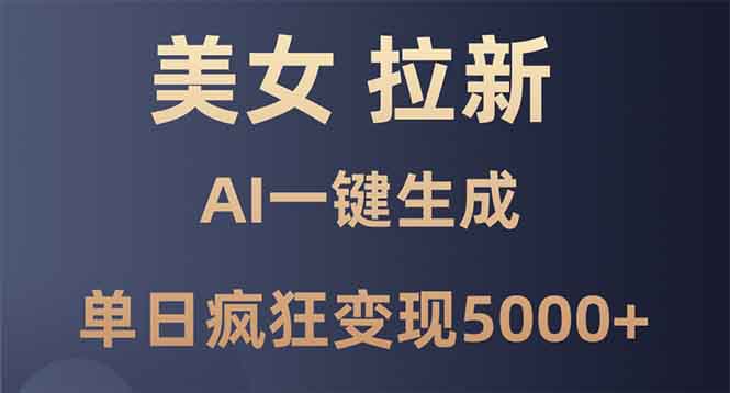 美女暴力拉新，通过AI一键生成，单日疯狂变现5000+，纯小白一学就会！-策里行间
