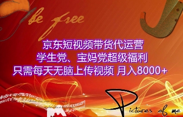 京东短视频带货代运营，学生党、宝妈党超级福利，只需每天无脑上传视频，月入8000+【仅揭秘】-策里行间
