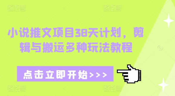 小说推文项目38天计划，剪辑与搬运多种玩法教程-策里行间