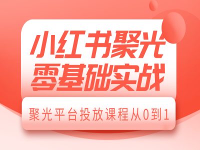 小红书聚光零基础实战，聚光平台投放课程从0到1-策里行间
