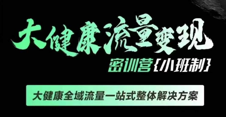 千万级大健康变现课线下课，大健康全域流量一站式整体解决方案-策里行间