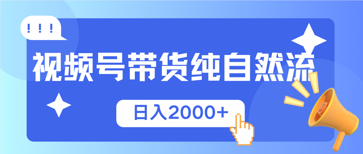 视频号带货，纯自然流，起号简单，爆率高轻松日入2000+-策里行间