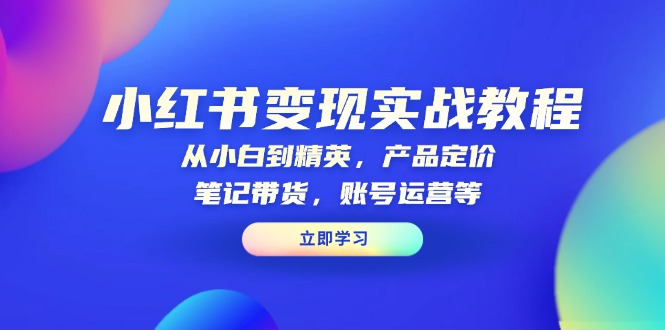 小红书变现实战教程：从小白到精英，产品定价，笔记带货，账号运营等-策里行间