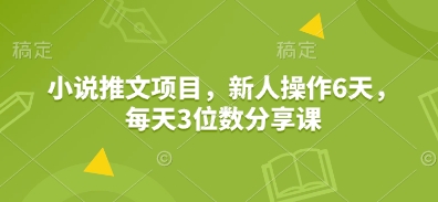 小说推文项目，新人操作6天，每天3位数分享课-策里行间