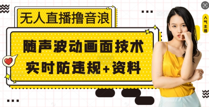 无人直播撸音浪+随声波动画面技术+实时防违规+资料【揭秘】-策里行间