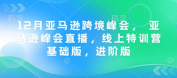 12月亚马逊跨境峰会， 亚马逊峰会直播，线上特训营基础版，进阶版-策里行间