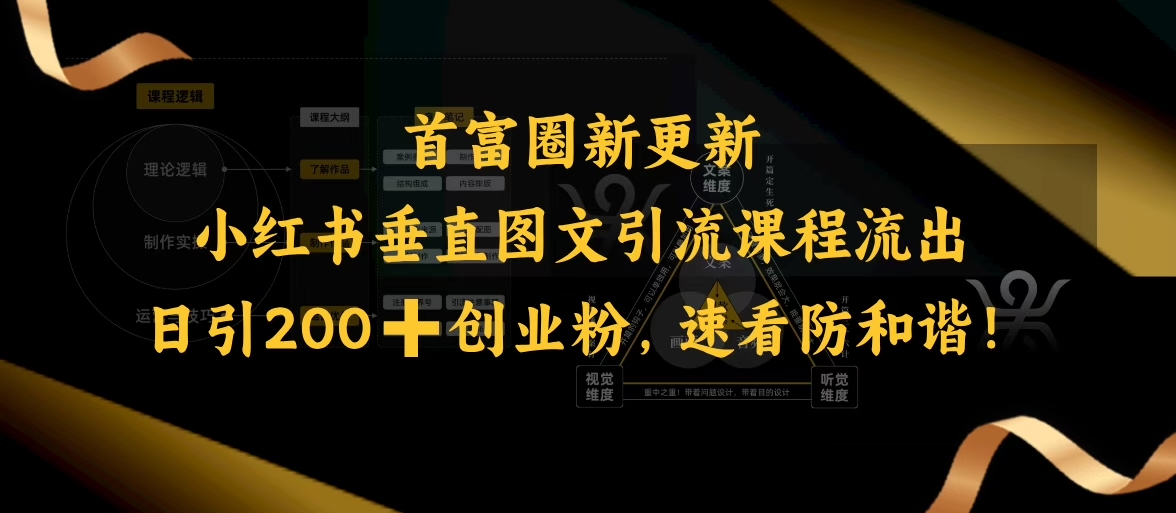 小红书垂直图文引流课程流出，日引200+创业粉，速看防和谐-策里行间