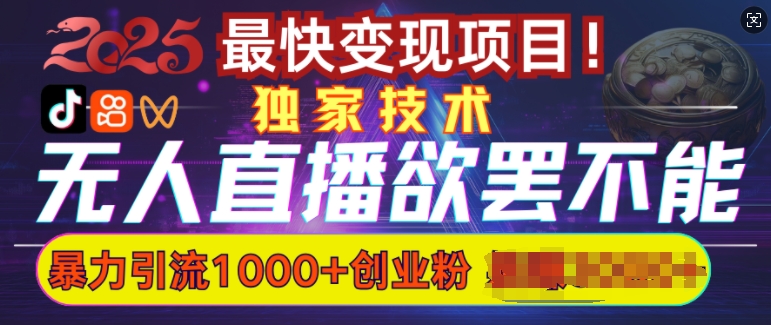 欲罢不能的无人直播引流，超暴力日引流1000+高质量精准创业粉-策里行间