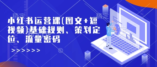 小红书运营课(图文+短视频)基础规则、策划定位、流量密码-策里行间