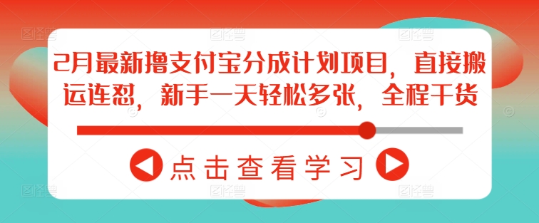 2月最新撸支付宝分成计划项目，直接搬运连怼，新手一天轻松多张，全程干货-策里行间