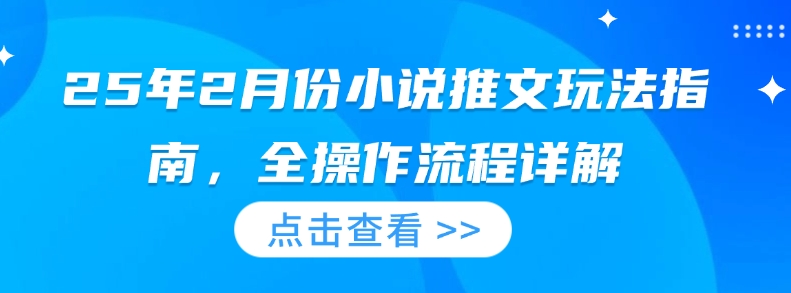 25年2月份小说推文玩法指南，全操作流程详解-策里行间