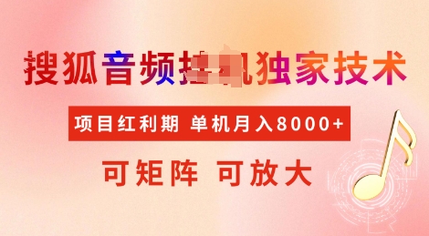 全网首发搜狐音频挂JI独家技术，项目红利期，可矩阵可放大，稳定月入8k【揭秘】-策里行间