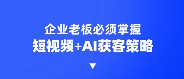 企业短视频AI获客霸屏流量课，6步短视频+AI突围法，3大霸屏抢客策略-策里行间
