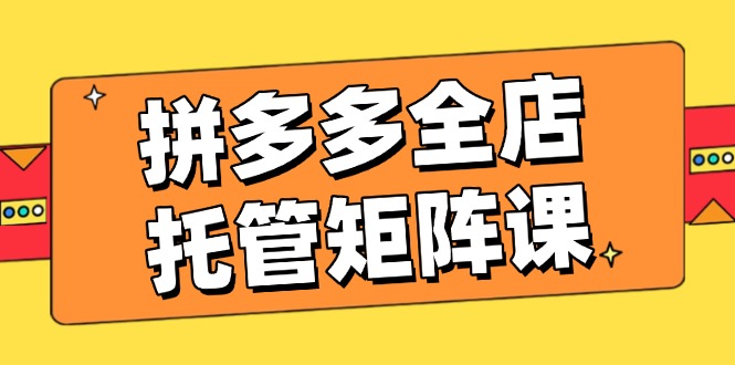 拼多多全店托管矩阵课，盈利动销玩法，高效计划设置，提升店铺效益-策里行间