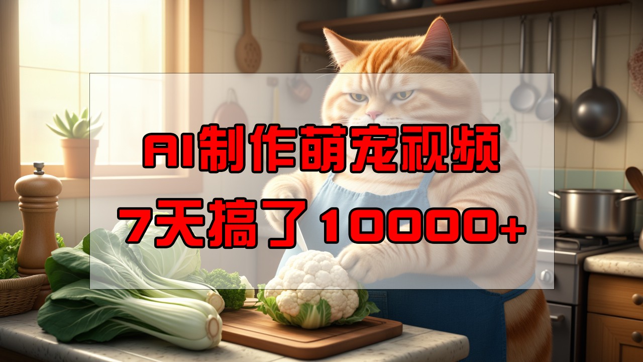 靠AI制作萌宠视频，7天搞了1万+，操作简单门槛低，有手机就行-策里行间