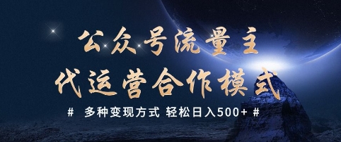 公众号流量主代运营  多种变现方式 轻松日入5张【揭秘】-策里行间