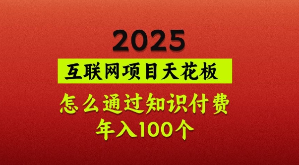 2025项目天花板，普通怎么通过知识付费翻身，年入百个【揭秘】-策里行间