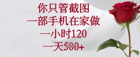 你只管截图，一部手机在家做，一小时120.一天5张【揭秘】-策里行间
