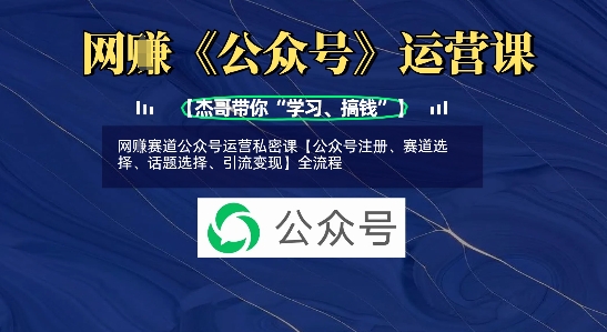 网创赛道公众号运营私密课【公众号注册、赛道选择、话题选择、引流变现】全流程-策里行间