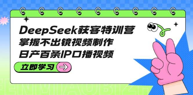 DeepSeek获客特训营：掌握不出镜视频制作，日产百条IP口播视频-策里行间