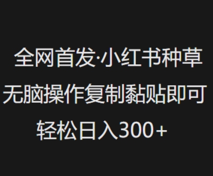 全网首发，小红书种草无脑操作，复制黏贴即可，轻松日入3张-策里行间