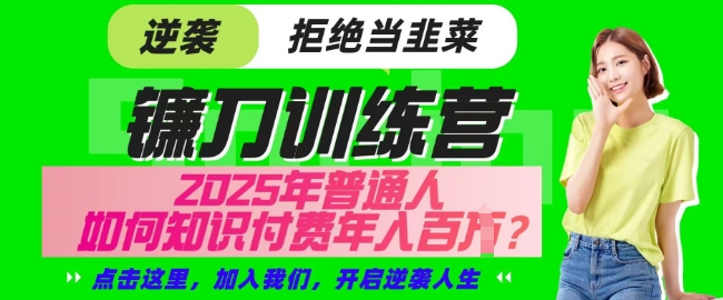 【网创项目终点站-镰刀训练营超级IP合伙人】25年普通人如何通过知识付费实现逆袭【揭秘】-策里行间