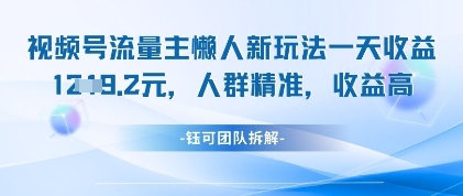 视频号流量主懒人新玩法，一天收益1k，人群精准收益高-策里行间