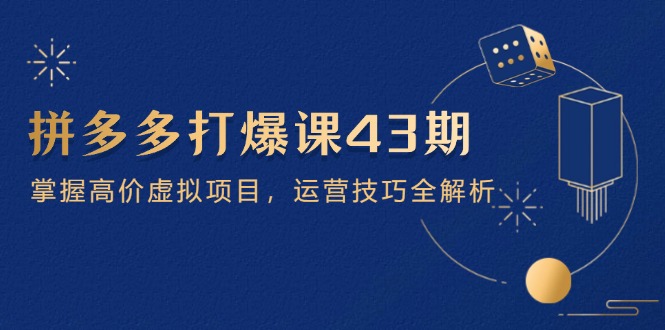 拼多多打爆课第 43 期，掌握高价虚拟项目，运营技巧全解析(15节-策里行间