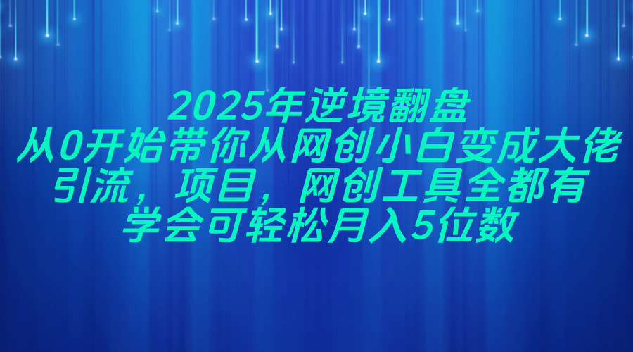 2025年逆境翻盘，从0开始带你从网创小白变成大佬，引流，项目，网创工…-策里行间