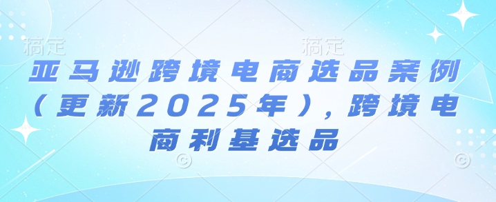 亚马逊跨境电商选品案例(更新2025年4月)，跨境电商利基选品-策里行间