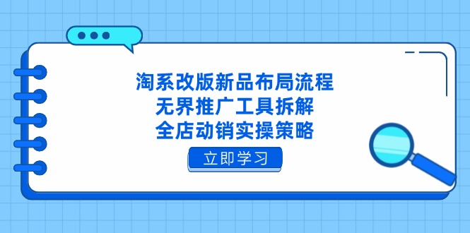 淘系改版新品布局流程，无界推广工具拆解，全店动销实操策略-策里行间
