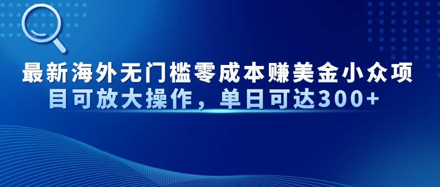 最新海外无门槛零成本赚美金小众项目可放大操作，单日可达300+-策里行间