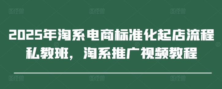 2025年淘系电商标准化起店流程私教班，淘系推广视频教程-策里行间