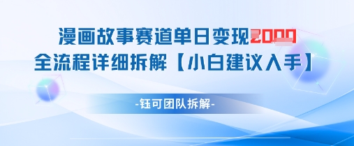 漫画故事赛道单日变现1k+全流程详细拆解-策里行间