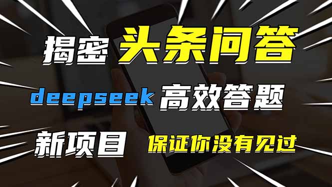 头条问答，刚出的新玩法！保证你没见过！用DeepSeek去高效答题，一个账…-策里行间