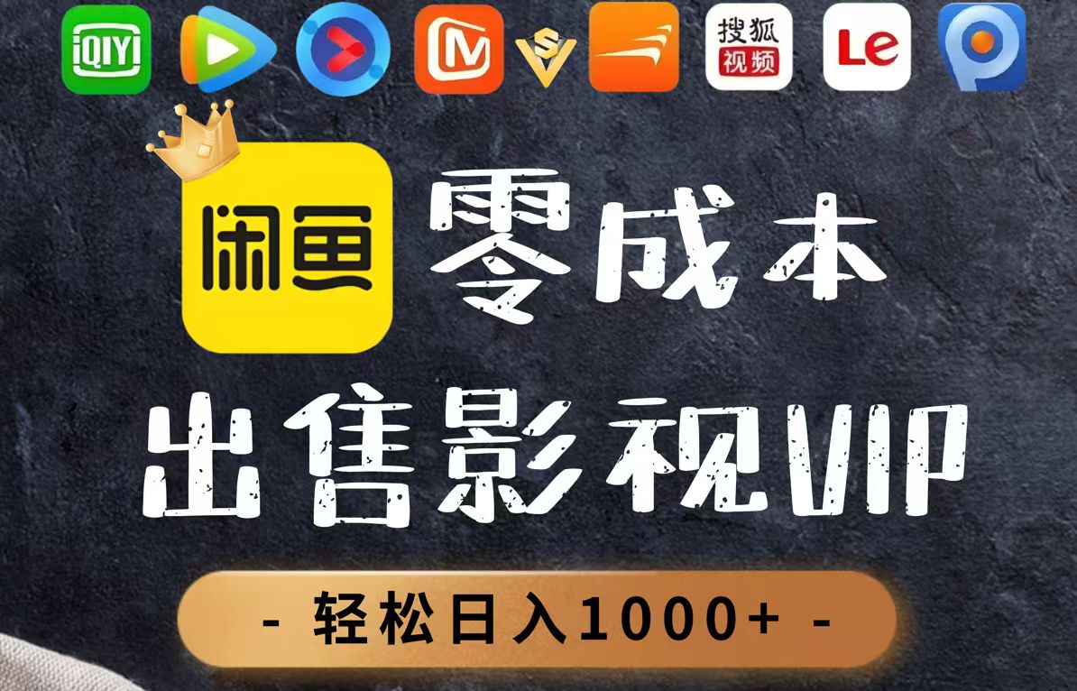 零成本卖影视会员，一天卖出上百单，轻轻松松日入1000+-策里行间