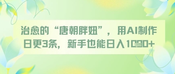 治愈的“唐朝胖妞”，用AI制作日更3条，新手也能日入多张-策里行间