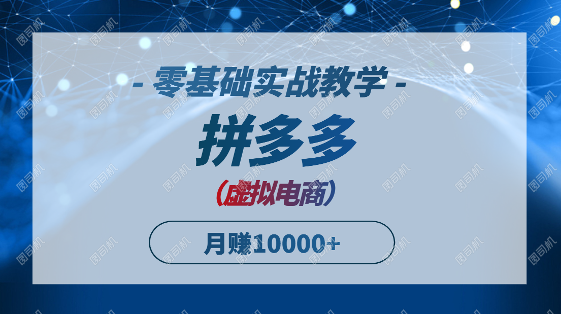 拼多多虚拟电商，零基础实战教学，快速打爆商品，新手也能月入10000+-策里行间
