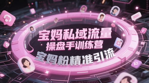 宝妈私域流量操盘手训练营，宝妈粉精准引流-策里行间