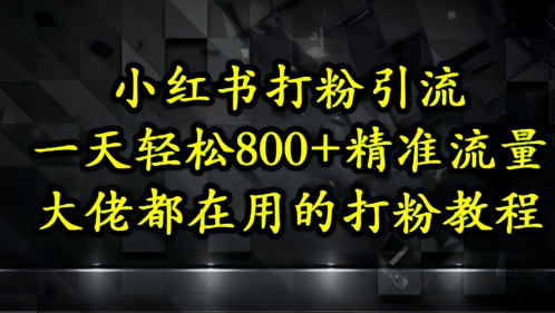 小红书打粉引流，一天轻松500+精准流量，大佬都在用的打粉教程-策里行间