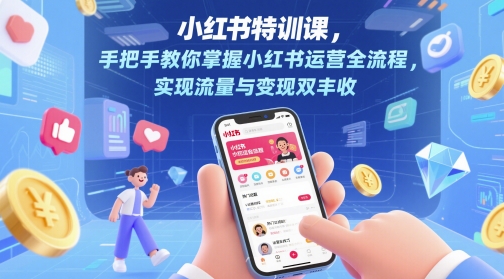 小红书特训课，手把手教你掌握小红书运营全流程，实现流量与变现双丰收-策里行间