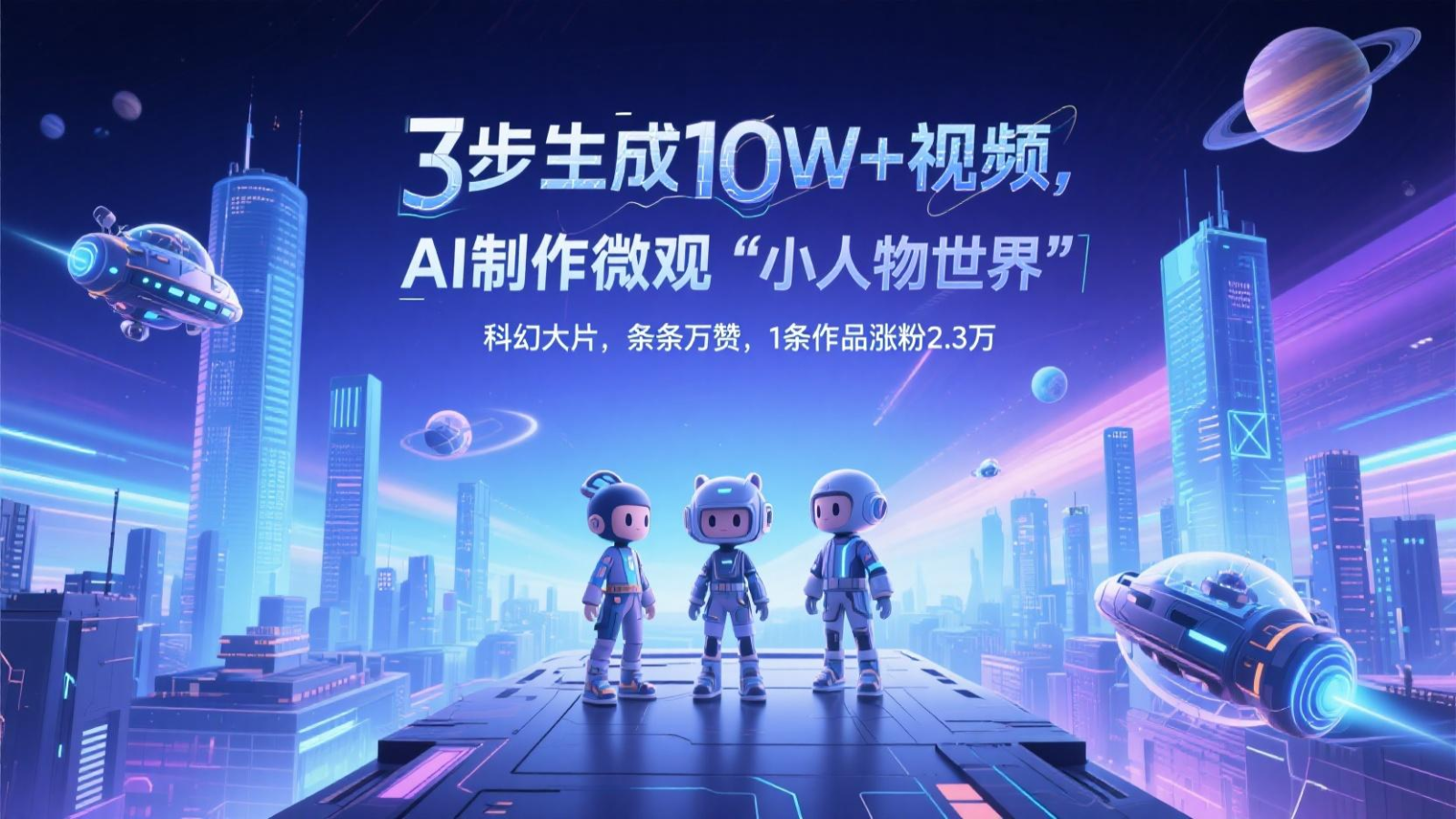三步生成10W+视频，AI制作微观“小人物世界”科幻大片，条条万赞，1条作品涨粉2.3万-策里行间