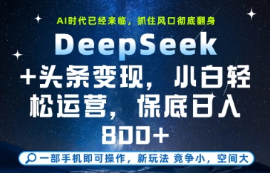 DeepSeek+头条变现，保姆级教学，小白轻松上手，日入8张+【揭秘】-策里行间