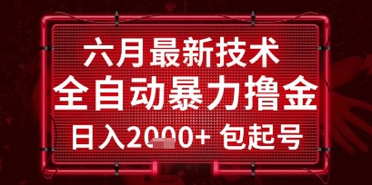六月最新技术全自动暴力撸金，稳定日入2k+包起号，长期稳定【揭秘】-策里行间