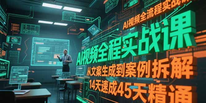 AI视频全流程实战课，从文案生成到案例拆解，14天速成45天精通-策里行间