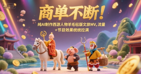 商单不断！纯AI制作西游人物羊毛毡版文旅MV，流量+节目效果统统拉满-策里行间