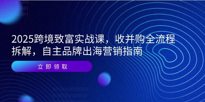 2025跨境致富实战课，收并购全流程拆解，自主品牌出海营销指南-策里行间