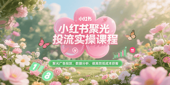 小红书聚光投流实操课程，聚光广告投放、数据分析、做高效低成本获客-策里行间